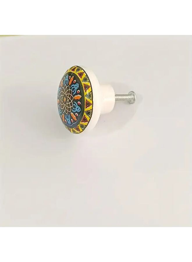 Mixed Floral Ceramic Knobs Bohemian Retro Vintage Drawer Cabinet Wardrobe Handles - Image 4